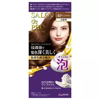 Salon de Pro Gray Hair Dye Foam Hair Color Extra Rich 4P Pure Brown [квази-лекарство]
