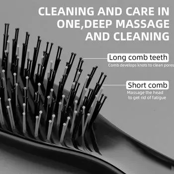 Salon Double Side Massage Comb Anti-tangle Brushes Hairdressing Beard Detangling Wide Teeth Anti Loss Combs Hairstyling Brush чёрный