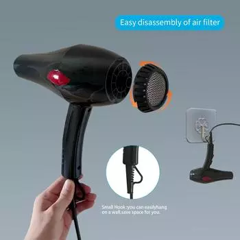 Salon Hair Dryer,Quick-Drying High Power Hair Dryer for Men and Women,Includes diffuser,Ideal for Home and Travel Use-EU Plug EU чёрный