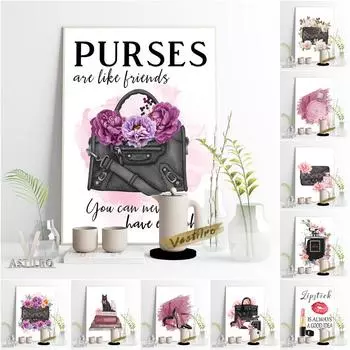 Салон красоты настенный плакат акварель модный журнал обложка иллюстрация парфюмерный магазин 21cm30cm NoFrame