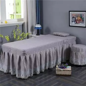 Салон красоты Подзор для кровати Покрывало для спа-кровати с отверстием для лица Квадратный массажный стол Покрывало для кровати Простыня Подзор для спа-процедур 60x180cm