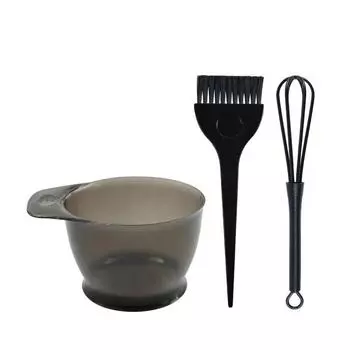 Салон Профессиональные инструменты для окрашивания волос 3 шт. Простой набор для окрашивания волос Домашние парикмахерские кисти для окрашивания Чаша для смешивания красок Расческа чёрный
