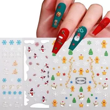 Salon Santa Claus DIY Foils Nail Decoration Christmas Nail Sticker Nail Decals Nail Art Sticker 06
