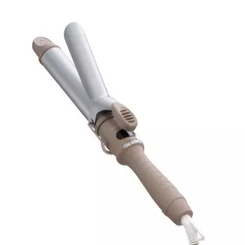 SALONIA Ceramic Curl Hair Iron 32mm Overseas Compatible with Heat Resistant Pouch Beige SL-008BE