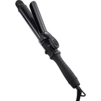 SALONIA Ceramic Curl Hair Iron 32mm Overseas Compatible with Heat Resistant Pouch SL-008AB Black