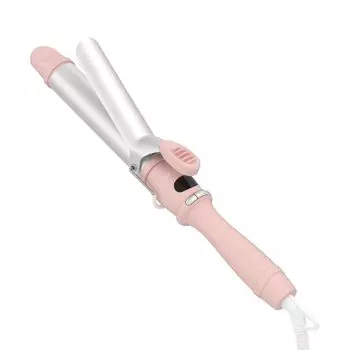 SALONIA Керамические щипцы для завивки волос 32 мм, совместимые с зарубежными товарами SAL24008PM, нежно-коралловый розовый [2025 Весна/Лето Ограниченная серия]