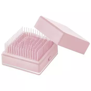 SALONIA Square Ion Brush Limited Color Sonic Brush Sonic Vibration Brush Hair Brush Negative Ion Comb Comb Brush Pink Gift Home Appliance Kaden Beauty