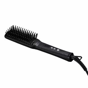 SALONIA Straight Heat Brush Slim Black Совместимость с зарубежными странами 50 Вт Керамическое кодирование Предотвращение неисправностей Отрицательные ионы MAX210 SL-012BKS