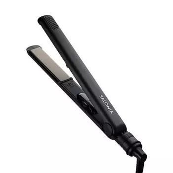 SALONIA Straight Iron Hair Iron 24mm with Heat Resistant Pouch Overseas Compatible SL-004S Black