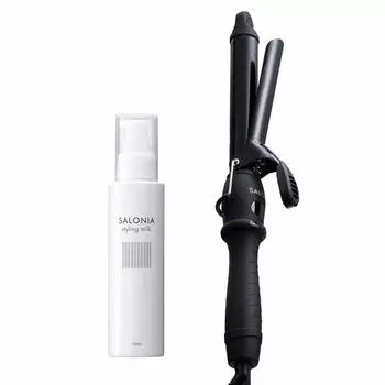 SALONIA Style Keep Set черный 25 мм x Стайлинг Уход за волосами Увлажнение Экономия времени Подарок Макияж для волос Отрицательные ионы Совместимость с Overseas Компактный чёрный