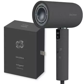 SALONIA Воздухообрабатывающий фен Большой объем воздуха Быстрая сушка Легкий фен Графитовый черный