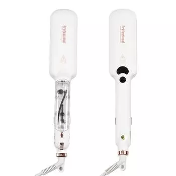 Салонный профессиональный инфракрасный паровой выпрямитель для волос Портативный керамический инфракрасный паровой выпрямитель для волос Утюжок для женщин Инструмент для укладки us белый