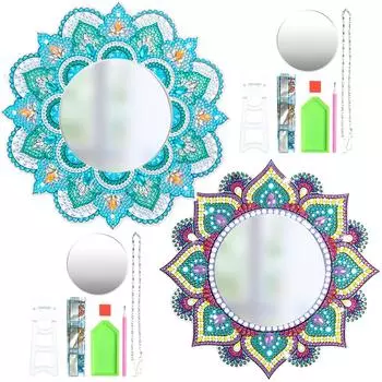 SALUDABLE Diamond Art Kit Mirror Bead Art Craft Handicraft Adult Handmade Beginner of 2 (Set 1DJZ005&2DJZ006)