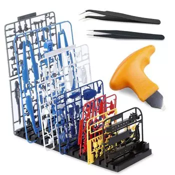 SALUDABLE Gunpla Runner Stand Пластиковая модель инструмента Пинцет Открывалка Набор 16 (Неглубокая L-образная форма (максимальное количество штук))