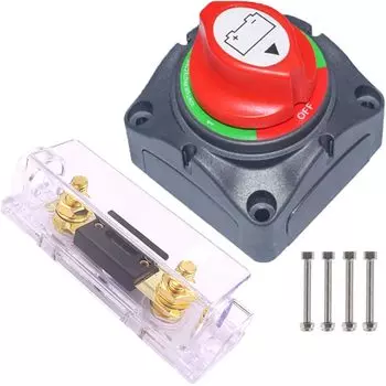 SALUDABLE Kill Switch Disconnect Switch, -48V, 170A, Fuse Holder (60A) 60A