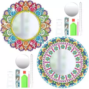 SALUDABLE Набор для алмазного искусства Зеркало Бисер Искусство Ремесло Ручная работа Взрослые Ручная работа Новичок 2 (Набор 1DJZ003&2DJZ004)
