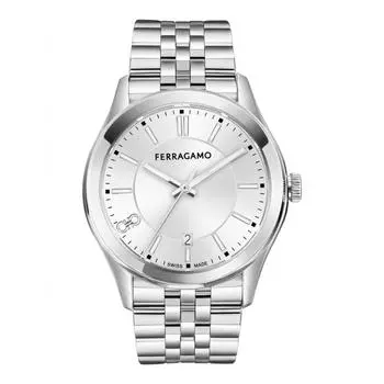 Salvatore Ferragamo Часы Ferragamo Classic с браслетом, серебро, нержавеющая сталь, серебро