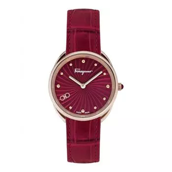 Salvatore Ferragamo Cuir Watch burgundy rose gold burgundy