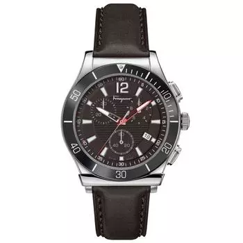 Salvatore Ferragamo Ferragamo Мужские коричневые кварцевые часы 44 мм коричневые