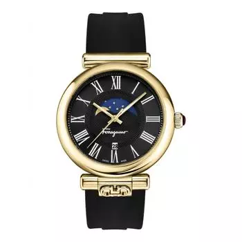 Salvatore Ferragamo Ferragamo Ora Moonphase Silicone Watch ip yellow gold