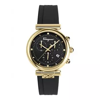 Salvatore Ferragamo Ferragamo Ora Strap Watch black gold black