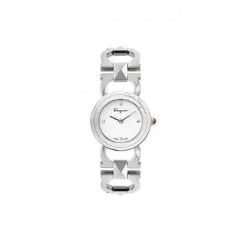 Salvatore Ferragamo Ferragamo Women s Double Gancini 25mm Quartz Watch white