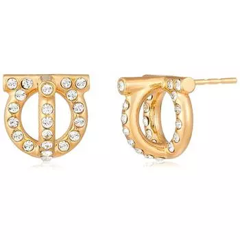 Salvatore Ferragamo Gancini 3d Three Dimensional Crystal Pav Stud Piercing
