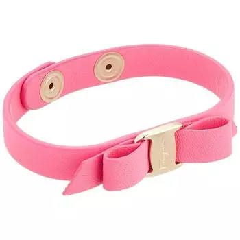 Salvatore Ferragamo Vala Ribbon Leather Bracelet Peony Pink 755 770 762 500 049