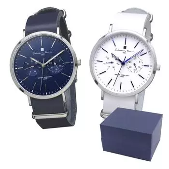 [Salvatore Mara] Часы Salvatore Marra SM15117 с коробкой для пары SSNVSV-SSWHBL Мужские и женские парные часы