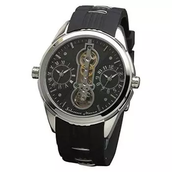 [Salvatore Mara] Кварцевые часы Dual Time SM18113-SSBK Мужские обычные импортные товары