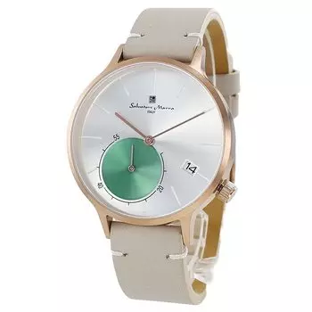 [Salvatore Mara] Мужские женские унисекс-модели с кожаным ремешком, простые современные часы [Оригинальный отечественный продукт] SM20105-PGSV