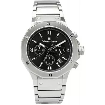 [Salvatore Mara] Мужской хронограф 10 ATM Водонепроницаемый Бизнес 20th Anniversary Limited Модель SM18117SS (черный)