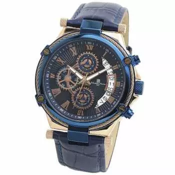 [Salvatore Marra] Часы-хронограф Business Analog Quartz Present Men s Blue с крестом на часах PGBL