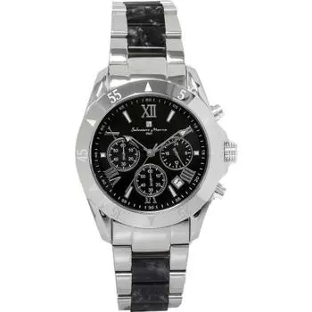 Salvatore Marra Часы Salvatore Marra Мужской хронограф Ацетат Комбинированный ремень 20th Anniversary Limited Модель Brand Ranking Watch Gift SM23105-SSBK