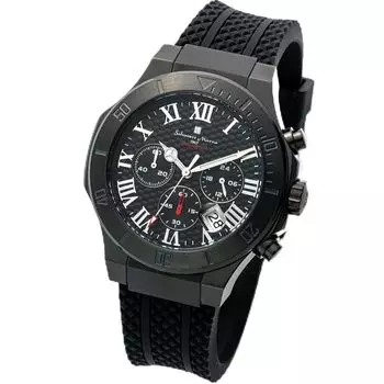 Salvatore Marra Chronograph Octagon Octagonal Salvatore Marra SM23106 Часы Аналоговые Дата Календарь Секундомер ЯПОНСКИЙ МЕХАНИЗМ Мужские Многострелочные (Все черное)