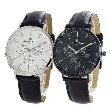 Salvatore Marra Pair Watch Часы Salvatore Mara Аналоговые часы с календарем и датой [Salvatore Marra] Мужские Женские SM22102-SSWHSM22102-BKBK []