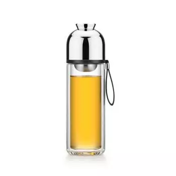 SAMADOYO Разделение чая, заваривание термостойкого стекла, фильтрация чая, портативная чашка, портативная чашка для воды для путешествий на открытом воздухе 200ML чёрный