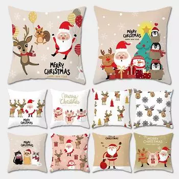 Самая популярная домашняя подушка Amazon в скандинавском стиле, Рождественская наволочка, эксклюзивная трансграничная наволочка, может быть изготовлена по индивидуальному заказу 40x40cm