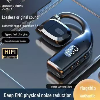 Самая продаваемая беспроводная Bluetooth-гарнитура для вождения и бизнеса: Длительный срок службы батареи, цифровой дисплей, спортивная конструкция с заушным креплением T25 2nd Generation чёрный