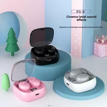 Самая продаваемая беспроводная гарнитура TWS Bluetooth 5.0 со светодиодным дисплеем, превосходным звуком и длительным временем автономной работы XG8 чёрный