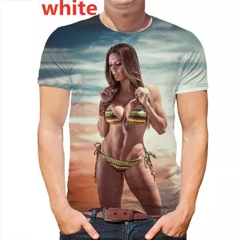 Самая продаваемая летняя пляжная модель бикини с 3D-принтом, футболка Fun Creative Passion, мужская и женская повседневная свободная футболка с круглым вырезом S
