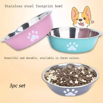 Самая продаваемая миска из нержавеющей стали для кошек и собак, красивая и прочная, с нескользящим дном для удобства еды. M серый