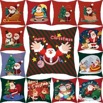 Самая продаваемая на Amazon наволочка для подушки в скандинавском стиле с Санта-Клаусом, милая рождественская наволочка для подушки с изображением мультфильма 40x40cm