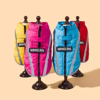 Самая продаваемая одежда для домашних животных осенью и зимой. Светоотражающий жилет плюс бархат, утолщенная, удобная и теплая одежда для домашних животных. S красный