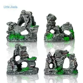 Самая продаваемая смоляная скала для аквариума: Имитация водяной травы и микроландшафтный декор 3303 Water Rockery