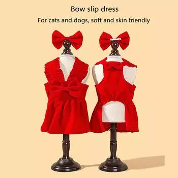 Самая продаваемая юбка-бантик для осени и зимы, вельветовая юбка на подтяжках для домашних животных, собак и кошек, мягкая и приятная для кожи одежда для домашних животных XS