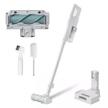 Самая сильная всасывающая способность IRIS OHYAMA Vacuum Cordless Stick Заряжает электростатический ковер Работает до 43 SUUZE White [Our Power] Очиститель, Очиститель,