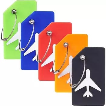Samcos Багажная бирка, бирка для чемодана, 5 предметов с именной карточкой, бирка для сумки, водонепроницаемая бирка, легкая, для предотвращения утери, подходит для бизнеса