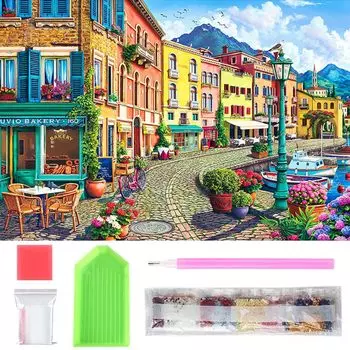 Samcos Diamond Art Kit Алмазная живопись 1 комплект Красивая полная паста Алмазная живопись для начинающих Взрослые Дети DIY Handcraft Kit Художественная работа Главная Стена