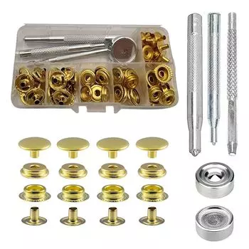 Samcos джемпер hox металлическая пуговица золотая 15 мм 18 наборов инструментов для кожевенных работ 4 типа Для рукоделия/дома/шитья своими руками ручная работа ручная работа (с чехлом для хранения)